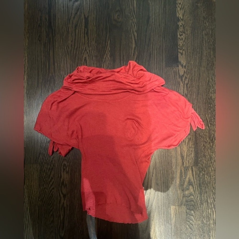 Vintage Y2K The Limited cowl neck top coral, cotton/viscose, early 2000s 00s | M